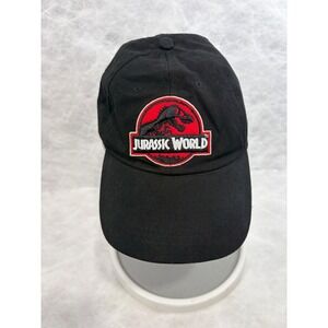 Jurassic World Vintage‎ Black Baseball Cap Hat Adjustable Embroidered Logo OSFM